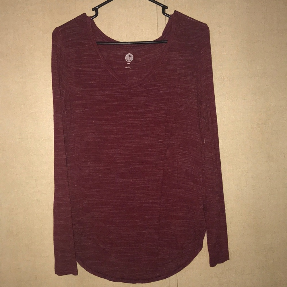 Burgundy scoop blouse